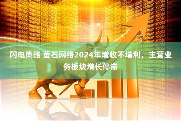 闪电策略 萤石网络2024年增收不增利，主营业务板块增长停滞